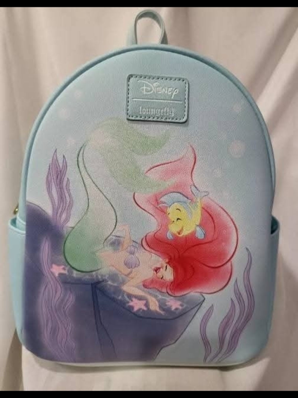 Loungefly Ariel & Flounder Pastel Blue Kids Mini Backpack